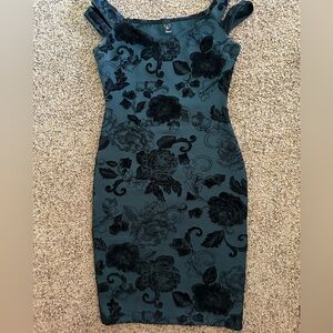 Windsor Green and Black Floral Mini Dress